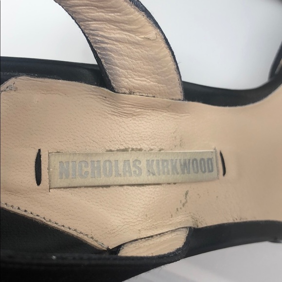 Rare Kirkwood Swarovski crystal jeweled platform sling back evening shoes w/ bow - Picture 6 of 8